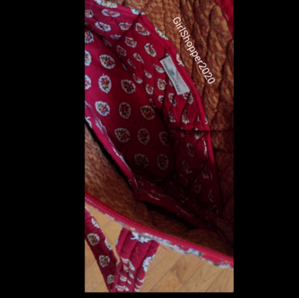 ‼️VERA BRADLEY Red Leaf Tote/Cosmetic Bag - Picture 4 of 7